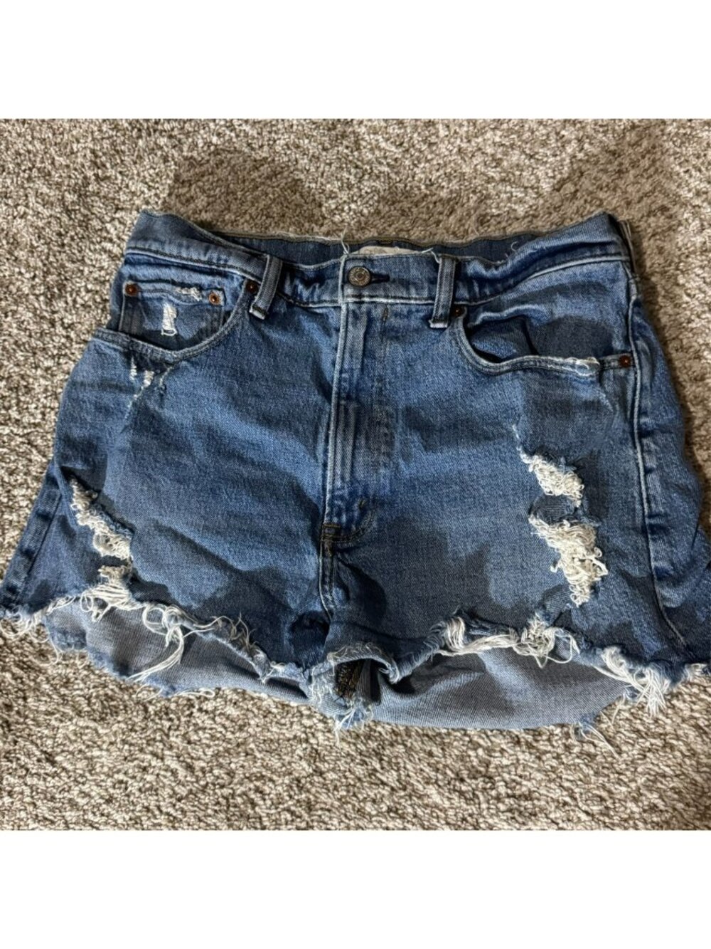 Abercrombie & Fitch Mom Shorts Women 30 10 High Rise Distressed Cutoff Denim